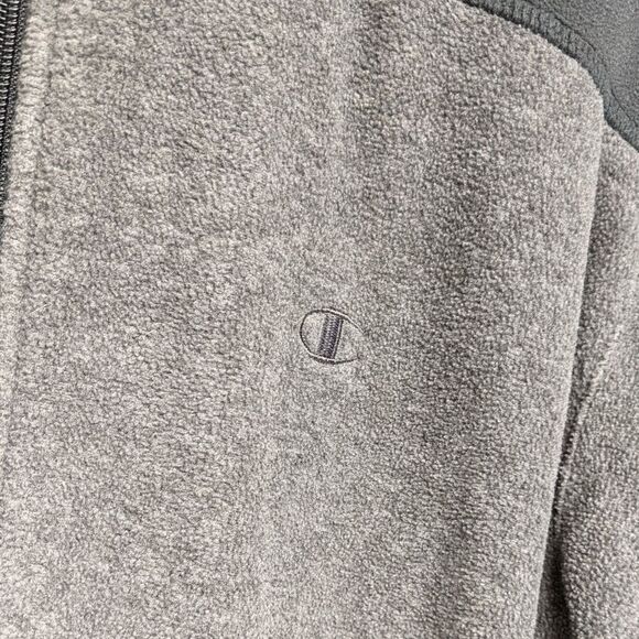 Champion Sweater Men Medium Fleece Full Zip Pullover Pockets Color Block Gray M - Picture 5 of 10